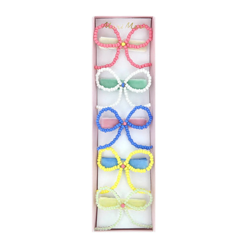 Bestofatlantagiftshop beaded bow hair clips set of 5 in assorted colors