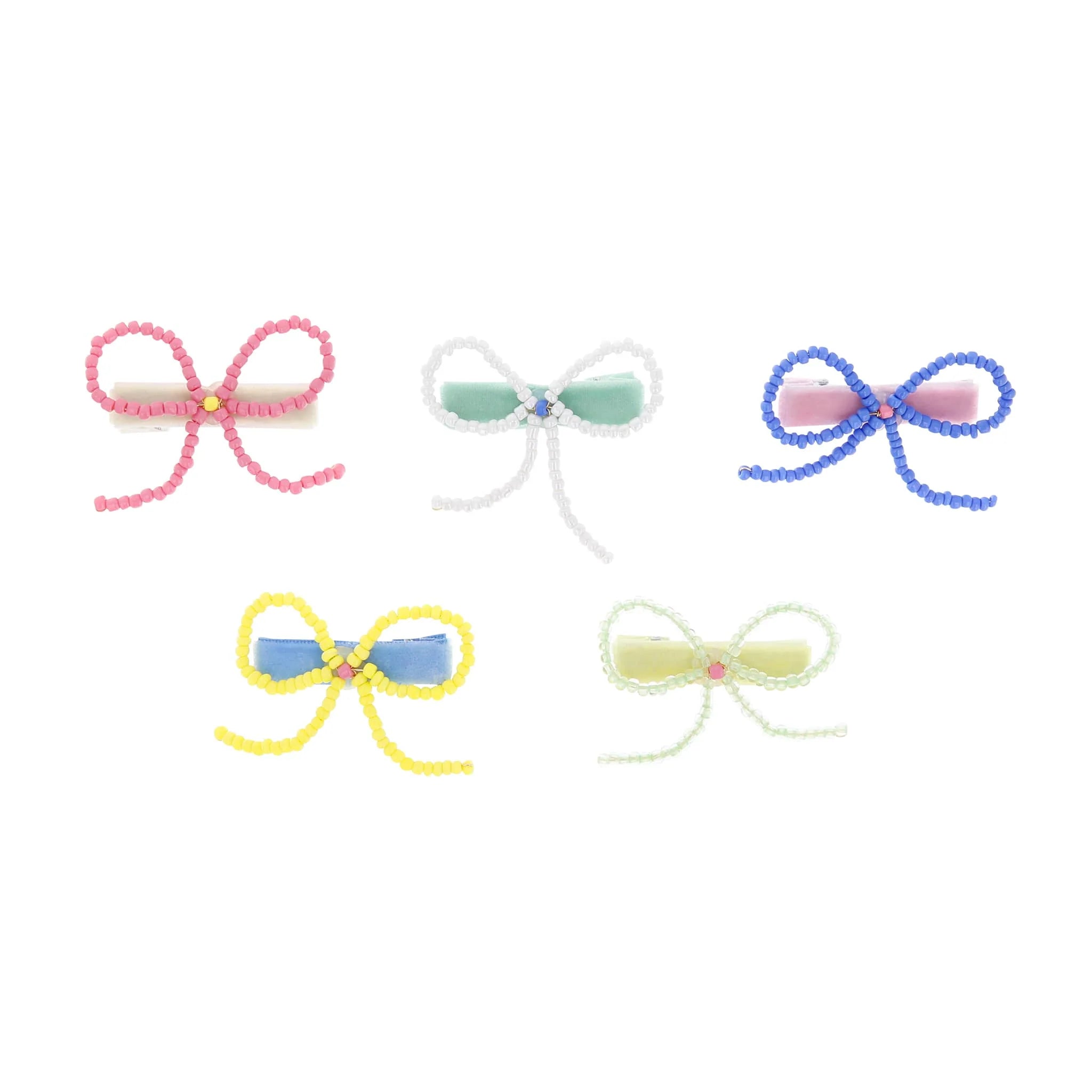 Best Of Atlanta Gift Shop Beaded Bow Hair Clips (Set of 5)