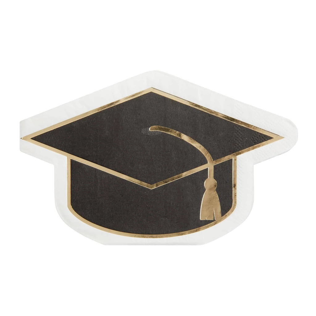 Bestofatlantagiftshop Graduation Cap Napkins 20 Pack Gold Foil Die-Cut