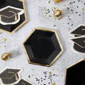 Graduation Cap Napkins - 20 Pack Gold Foil Die-Cut Lunch Napkins