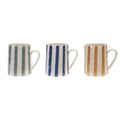 Bestofatlantagiftshop Hand-Painted Striped Stoneware Mug in Blue and Green
