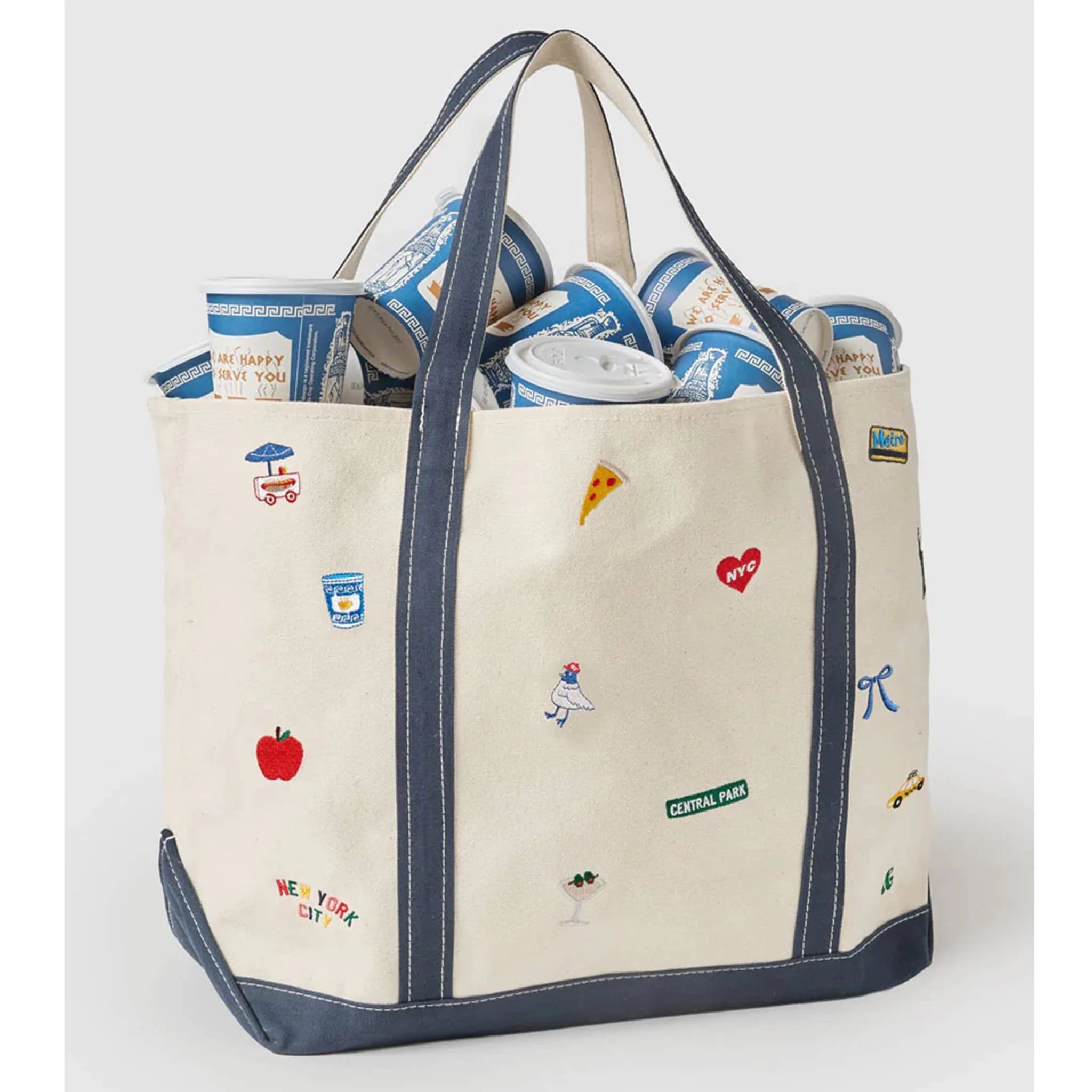 Best Of Atlanta Gift Shop Natural Canvas NYC Icons Embroidered Tote