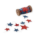 Bestofatlantagiftshop Red and Blue Star Paper Garland on Vintage Wooden Spool